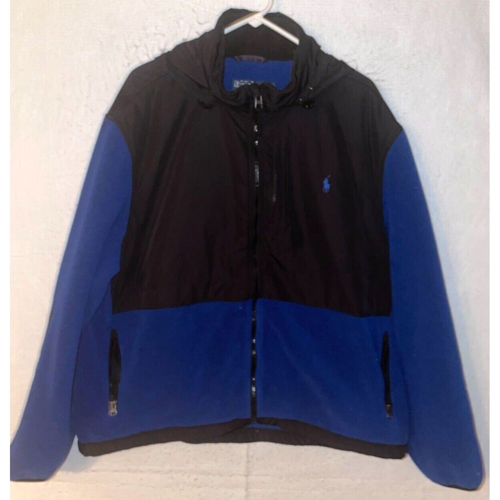 VINTAGE Polo Ralph Lauren Jacket Mens XXL Black Blue Denali Fleece Polartec